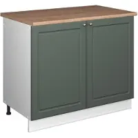 Vicco Wastafelkast Fame-Line, Groen-Goud Landhuis/Wit, 100 cm, WB Eik