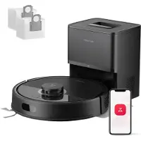 Roborock Q7 L5+ Set-Robotstofzuiger-Dubbel Anti-Tangle Systeem-8000 Pa Zuigkracht-Elektronische Watertank-LiDAR-Navigatie-Ideaal voor Tapijten en Dierenharen-Zwart