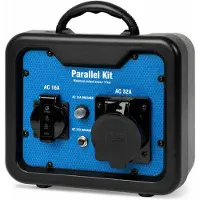 Eberth Parallelkit voor inverter-stroomgeneratoren, voor het parallel laten werken van 2 generatoren, systeemvermogen tot 6650 W, met een 230V stopcontact van 32A en 16A, gewicht 1,3 kg