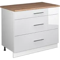 Vicco Keukenonderkast Fame-Line Wit Hoogglans/Wit 100 cm, WB Eik, Model 62001