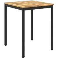 vidaXL Tuin Eettafel Wit en zwart 60 x 60,5 x 75 cm