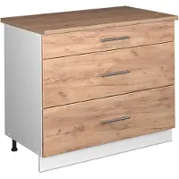 Vicco Keukenonderkast Fame-Line, Goudkleurig Eiken/Wit, 100 cm, WB Eik
