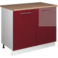 Vicco Wastafelkast Fame-Line Bordeauxrode hoogglans/Wit 100 cm, WB Eik, Model 61918