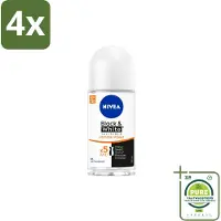 Nivea - Deodorant Roller - Zwart & Wit Ultieme Impact - 72 Uur Anti-Transpirant - 50 ml - Voordeelverpakking - 4 stuks - deodorant - Anti-transpirant