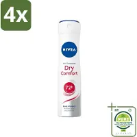 Nivea - Deodorant Spray - Droog Comfort - Antibacterieel - 150 ml - Voordeelverpakking - 4 stuks - deodorant - Antitranspirant