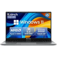 Blackview AceBook 6 - Laptop - 15,6 inch Full HD - 16GB DDR4 RAM - 256GB SSD - AMD Ryzen 3 3300U - Windows 11 Notebook - Radeon Vega 6 Graphics - Grijs