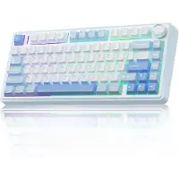 Aula F75 - Draadloze Gaming Toetsenbord - Mechanisch - Gasket - Hot Swap - QWERTY Toetsenborden - Tri mode - 80 Keys - Gletsjer Blauw
