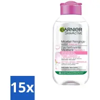 Garnier 15 x - SkinActive - Micellair Reinigingswater - Gevoelige Huid - Reisformaat - 100 ml - Micellair Reinigingswater - Gevoelige Huid - Make-up Verwijderen - Gezicht Reinigen - Reisformaat