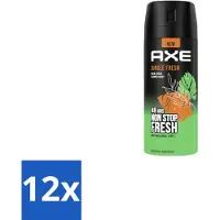Axe 12 x - Deodorant Spray - Jungle Fresh - Tropische Geur - Verfrissend - 150 ml - Deodorant - Jungle Fresh - Tropische Geur - Deodorant Spray - Frisse Geur