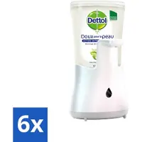 Dettol 6 x - Automatische Zeepdispenser - No-Touch Zilver met Aloe Vera - 250 ml - Zeepdispenser - No-touch - Antibacterieel - Aloe Vera - Hygiëne