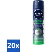Nivea 20 x MEN - Deodorant Spray - Fresh Sensation - 150 ml - MEN Deodorant Spray - Anti-Transpirant Spray - Frisheid - Geurvervoeging - Zweetgeur