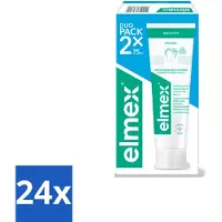 Elmex 24 x - Tandpasta - Sensitive Duopack - Gevoelige Tanden - 2 x 75 ml - Tandpasta Gevoelige Tanden - Tandplak Verwijderen - Tandglazuur Versterken - Gevoelige Tanden Beschermen - Aminfluoride