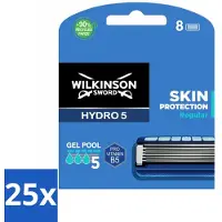 Wilkinson Sword 25 x - Navulmesjes - Hydro 5 Skin Protection - Beschermend - 8 mesjes - Scheermesjes Mannen - Huidbescherming - Scheren Zonder Irritatie - Hydro 5 Skin Protection - Ultra Glide Mesjes