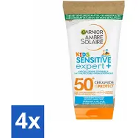 Garnier 4 x - Ambre Solaire - Zonnemelk - Kids - SPF 50+ - Reisformaat - 50 ml - Zonnemelk - Kinderzonnemelk - Zonnebescherming - SPF 50+ - Gevoelige Huid