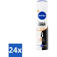 Nivea 24 x - Deodorant Spray - Zwart & Wit Ultieme Impact - Anti-Transpirant - 150 ml - Deodorant - Deodorant Spray - Anti-transpirant - Vlekkenvrije Deodorant - Deodorant Voor Vrouwen