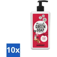 Marcel's Green Soap 10 x - Handzeep Argan & Oudh - Plantaardig & duurzaam - 500 ml - Handzeep - Arganolie - Oudh - Natuurlijke Handzeep - Plantaardige Handzeep