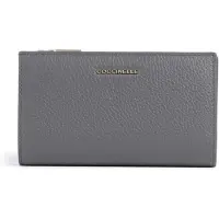 Coccinelle Leren portemonnee Metallic Soft Wallet Stove blauwgrijs