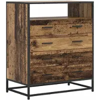 vidaXL Ladekast 4-Lade Oud hout 70 x 41 x 83,5 cm Bewerkt hout