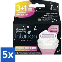 Wilkinson Sword 5 x - Navulmesjes - Intuition 2-in-1 Variety - Diverse Gevoelige Huidtypes - 4 mesjes - Scheermesje Vrouw - Navulmesjes - Scheerbeurt - Huidverzorging - Schuim En Scheer