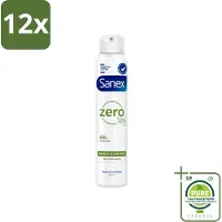 Sanex - Deodorant Spray - Zero% Normal Skin - Zonder Toevoegingen - 200 ml - Voordeelverpakking - 12 stuks - deodorant - Deodorant spray