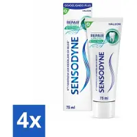 Sensodyne 4 x - Tandpasta - Repair & Protect - Extra Fresh - Gevoelige Tanden - 75 ml - Gevoelige Tanden - Tandpasta Gevoeligheid - Tanden Beschermen - Herstellende Tandpasta - NovaMin