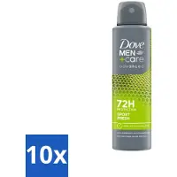 Dove 10 x Men+Care Deodorant Spray - Sport Fresh - 150 ml - Sport Deodorant - Anti-transpirant - Zweetbestrijding - Frisheid - Geur