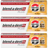 Blend-a-dent Plus Unbeatable - Hechtlijm voor protheses - Sterk, smaakloos, 3-pack