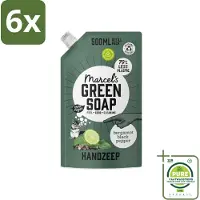 Marcel's Green Soap - Handzeep - Bergamot & Black Pepper - Natuurlijke verzorging - 500 ml - Voordeelverpakking - 6 stuks - Handzeep navulling - Biologische handzeep