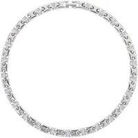 Behave Schakelketting dames zilverkleurig kristal – cadeau vrouw – nikkelvrij – Oostenrijks kristal – geschenkverpakking