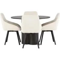 Ebuy24 Olivia eethoek eettafel mokka 4 stoelen beige.
