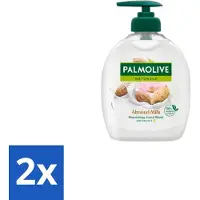 Palmolive 2 x - Amandelmelk - Handzeep Met Pomp - Milde Reiniging - 300 ml - Handzeep - Amandelmelk - Verzorging - Natuurlijke Ingrediënten - Biologisch Afbreekbaar