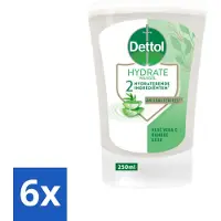 Dettol 6 x - Wasgel Navulling - Hydrate - Aloë Vera & Bamboe - 250 ml - Handzeep Navulling - Antibacteriële Zeep - Aloë Vera Zeep - Bamboe Zeep - Hydraterende Zeep