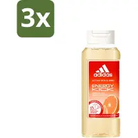 Adidas 3 x – Douchegel – Active Skin & Mind Energy Kick – 250 ml - Douchegel - Energie - Sport - Activiteit - Fris