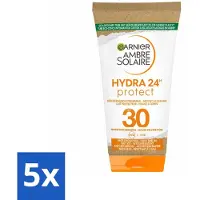 Garnier 5 x - Ambre Solaire - Zonnebrandmelk - SPF 30 - Reisformaat - Gezicht & Lichaam - 50 ml - Zonbescherming - Zonnebrandmelk - SPF 30 - Gezicht En Lichaam - Reisformaat