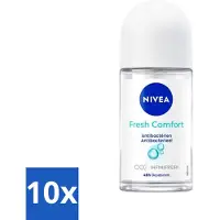 Nivea 10 x - Deodorant Roller - Frisse Comfort - Antibacterieel - 50 ml - Deodorant Roller - Frisheid - Geur - Anti-geur - Huidverzorging