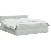 vidaXL Opbergbed met hoofdeinde Lichtgrijs 180 x 200 cm Fluweel
