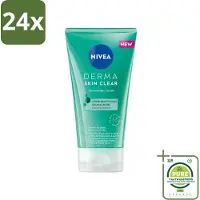 Nivea - Gezichtsscrub - DERMA Huidzuiver - Voor onzuivere huid - Met Salicylzuur (AHA) & Niacinamide - Tegen Acne & Mee-eters - 150 ml - Voordeelverpakking - 24 stuks - Gezichtscrub - Puistjes
