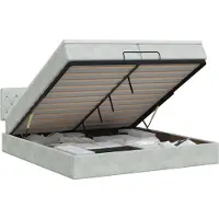 vidaXL Ottoman bed met matras Lichtgrijs 200 x 200 cm Fluweel
