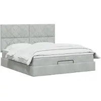 vidaXL Ottoman bed met matras Lichtgrijs 180 x 200 cm Fluweel