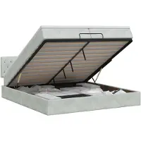 vidaXL Ottoman bed met matras Lichtgrijs 200 x 200 cm Fluweel
