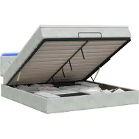 vidaXL Ottomanbed met matras en LED-verlichting, lichtgrijs, 140 x 200 cm, fluweel