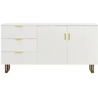 STILVORA Dressoir - Modern Met 2 Deuren En 3 Laden - Opbergkast Voor Woonkamer En Eetkamer - MDF - 160x40x81,5 Cm - Wit