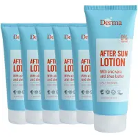 Derma After Sun Lotion 6 x 200 ml - Aftersun met Aloe Vera, Shea Butter en Glycerine - Parfumvrij - AllergyCertified