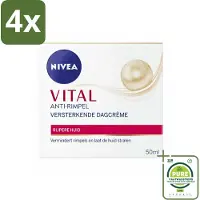 Nivea - VITAL Dagcrème - Anti-Rimpel Gezichtscrème - Versterkend - 50 ml - Voordeelverpakking - 4 stuks - Anti-rimpel crème - Dagcrème voor rijpere huid