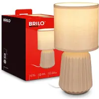 Briloner - Nachtlamp, keramieken voet, kabel schakelaar, beige, 13x27 cm