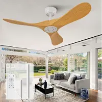 HAUSS SPOLE Ventilator – 42 Inch Met Afstandsbediening En 6 Snelheden – 107 Cm – ABS – Wit En Naturel – Voor Slaapkamer En Terras