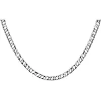 Lucardi Heren Ketting dubbele gourmet - Echt Zilver - Ketting - Vaderdag Cadeautje - 60 cm - Zilverkleurig