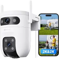 Ezviz C9c Dual - Buiten Beveiligingscamera - 2K+2K Dual Lens - AI Persoons- en Voertuigdetectie - Automatische Tracking - Kleuren Nachtzicht - Tweeweg Audio - Wi-Fi 6