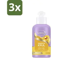 Andrélon 3 x – Leave-In Crème – Perfecte Krul – 200 ml - Krullen Verzorging - Pluisvrij Haar - Krullen Definieer - Krullen Veilig - Krullen Verzorging Crème