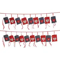 Wurm Adventskalender van textiel, 24 zakjes